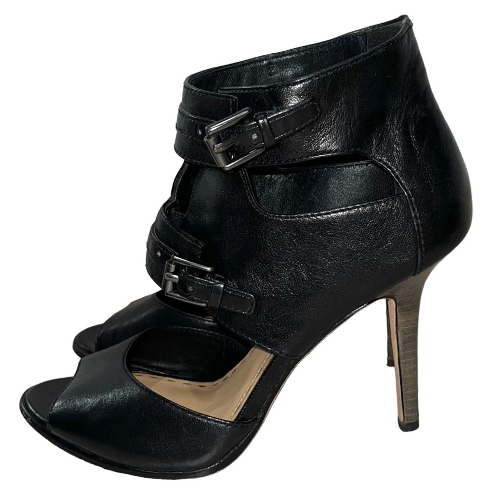 Coach Heels women’s size 7 Filomena Vachetta Black leather Peep Toe Pumps